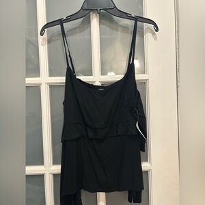 NEW! Old Navy Black Ruffle Trim Cami Tank Top Blouse Size XL